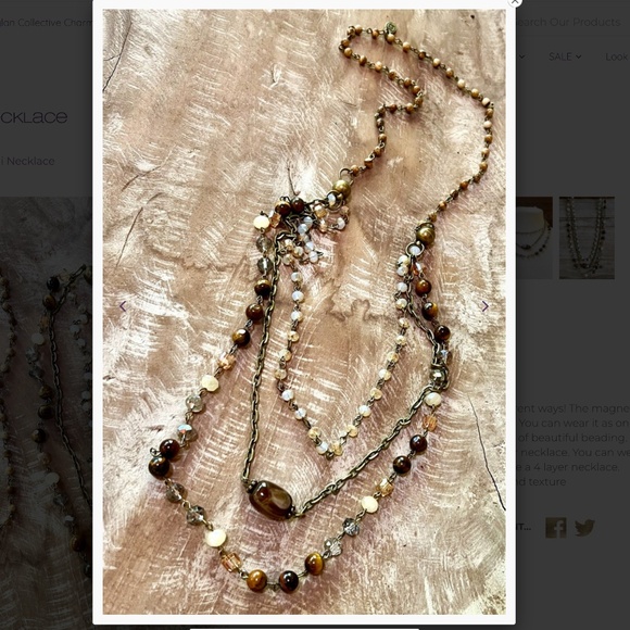 Bohemian “ Heidi “ Magnetic Adjustable Beaded Necklace R1B - Picture 4 of 7